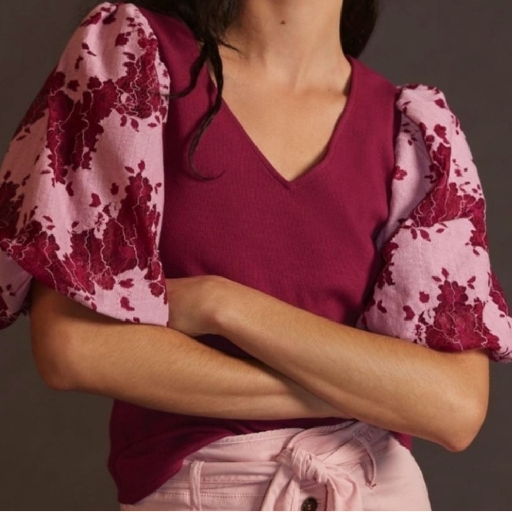 Elegant Pink and Burgundy Women's Top